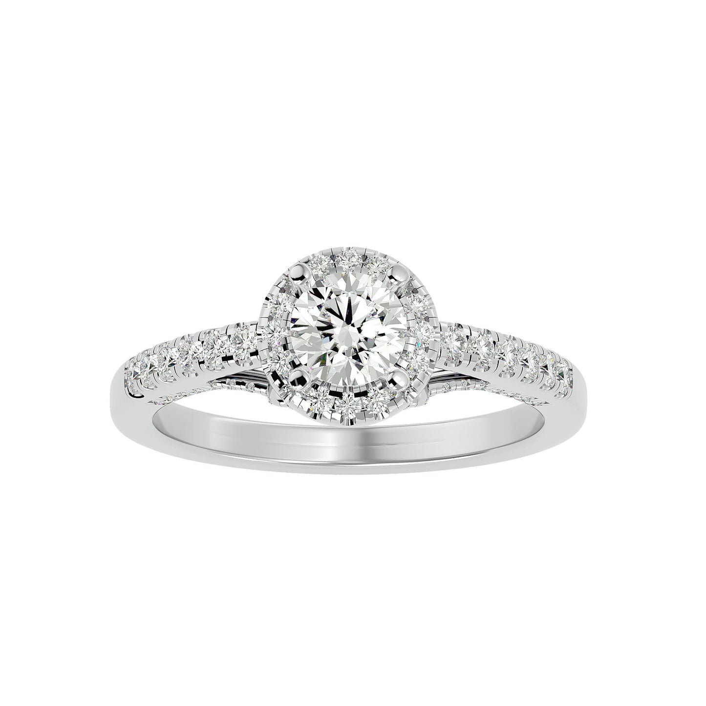 Juniper halo diamond engagement ring