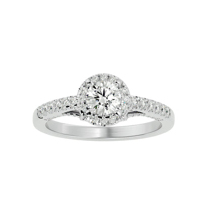 Juniper halo diamond engagement ring