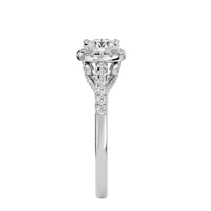 Juniper halo diamond engagement ring