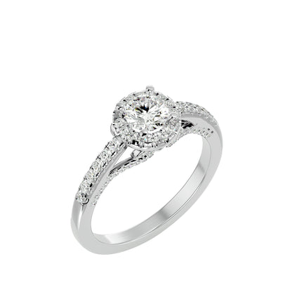 Juniper halo diamond engagement ring