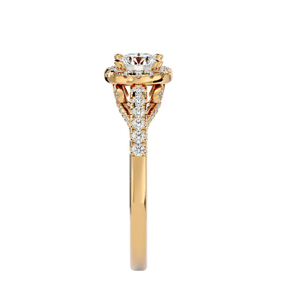 Juniper halo diamond engagement ring