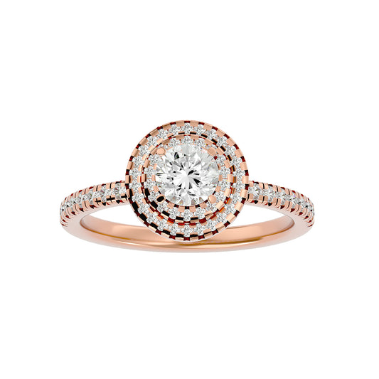 Calliope double halo diamond engagement ring