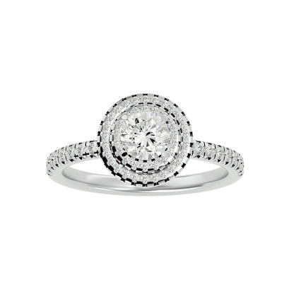 Calliope double halo diamond engagement ring