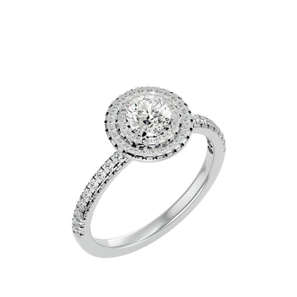 Calliope double halo diamond engagement ring