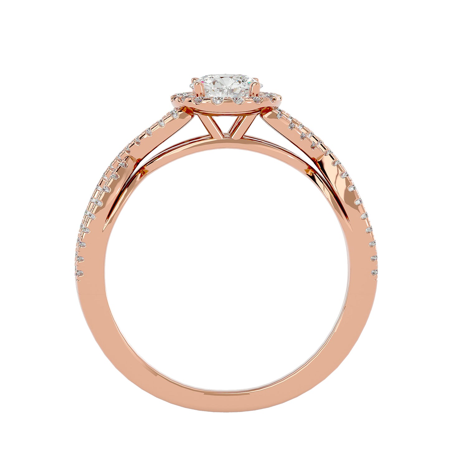 Shye criss cross diamond engagement ring