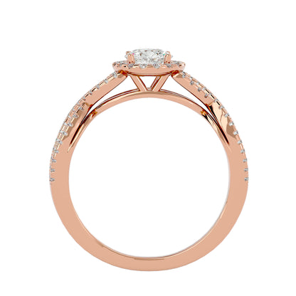 Shye criss cross diamond engagement ring
