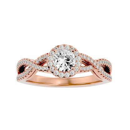 Shye criss cross diamond engagement ring