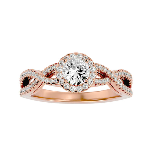 Shye criss cross diamond engagement ring