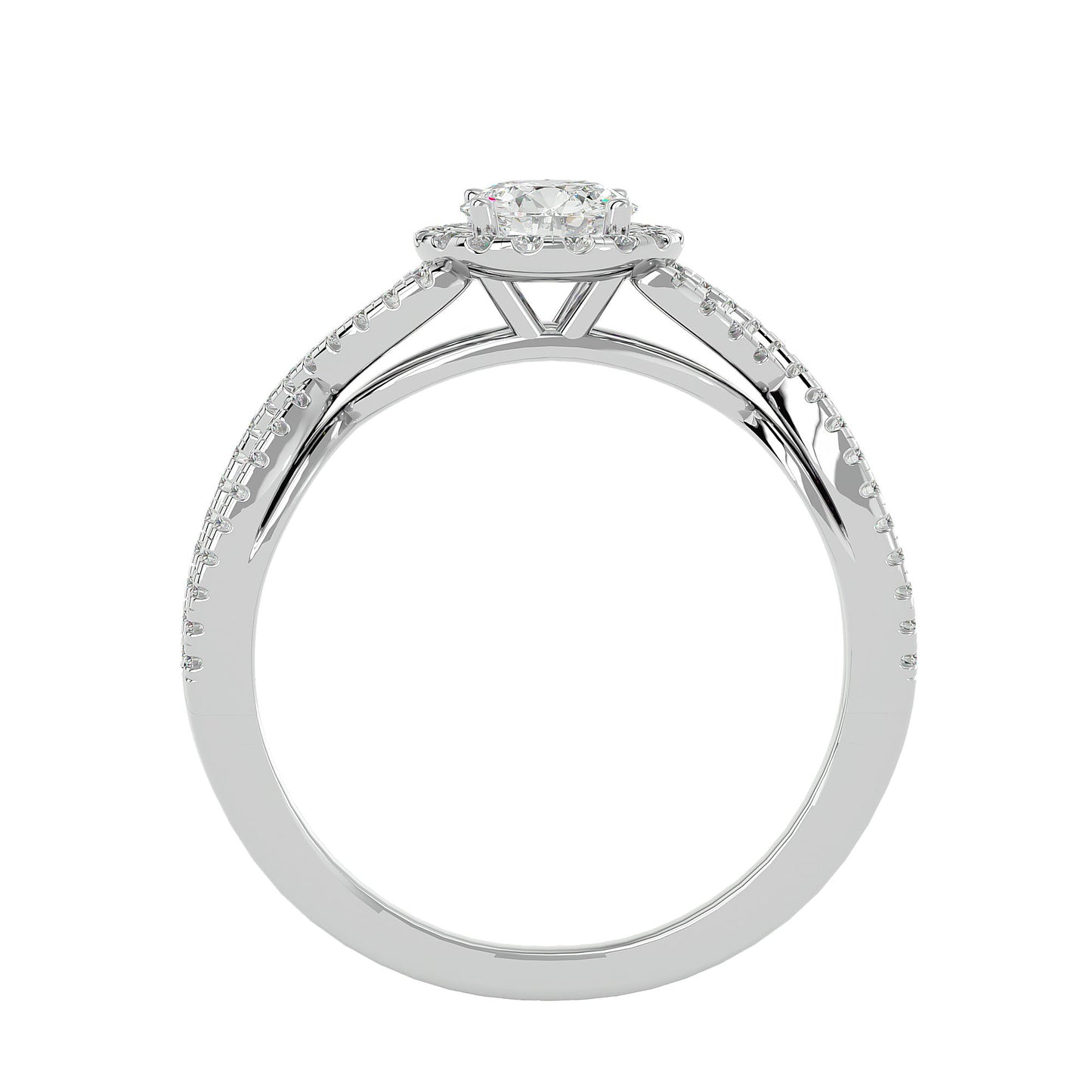 Shye criss cross diamond engagement ring