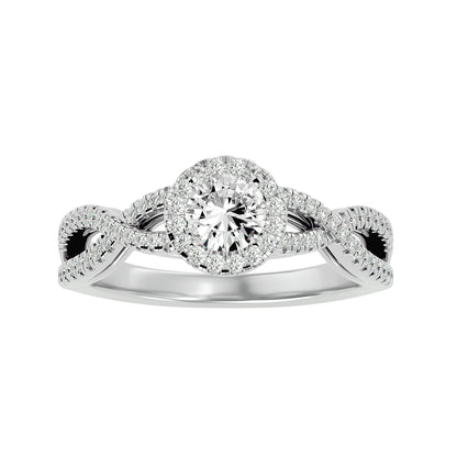 Shye criss cross diamond engagement ring