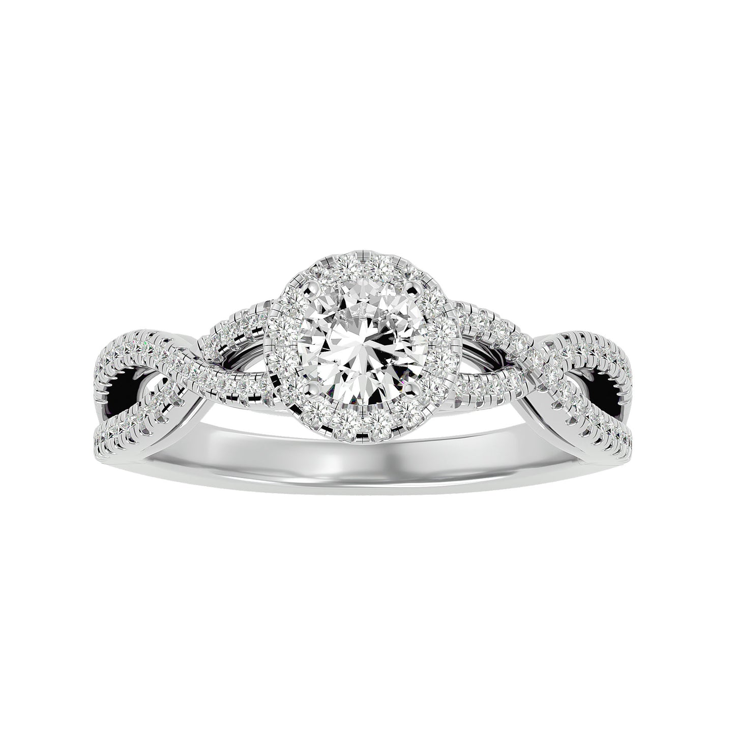 Shye criss cross diamond engagement ring