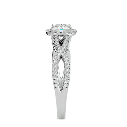 Shye criss cross diamond engagement ring