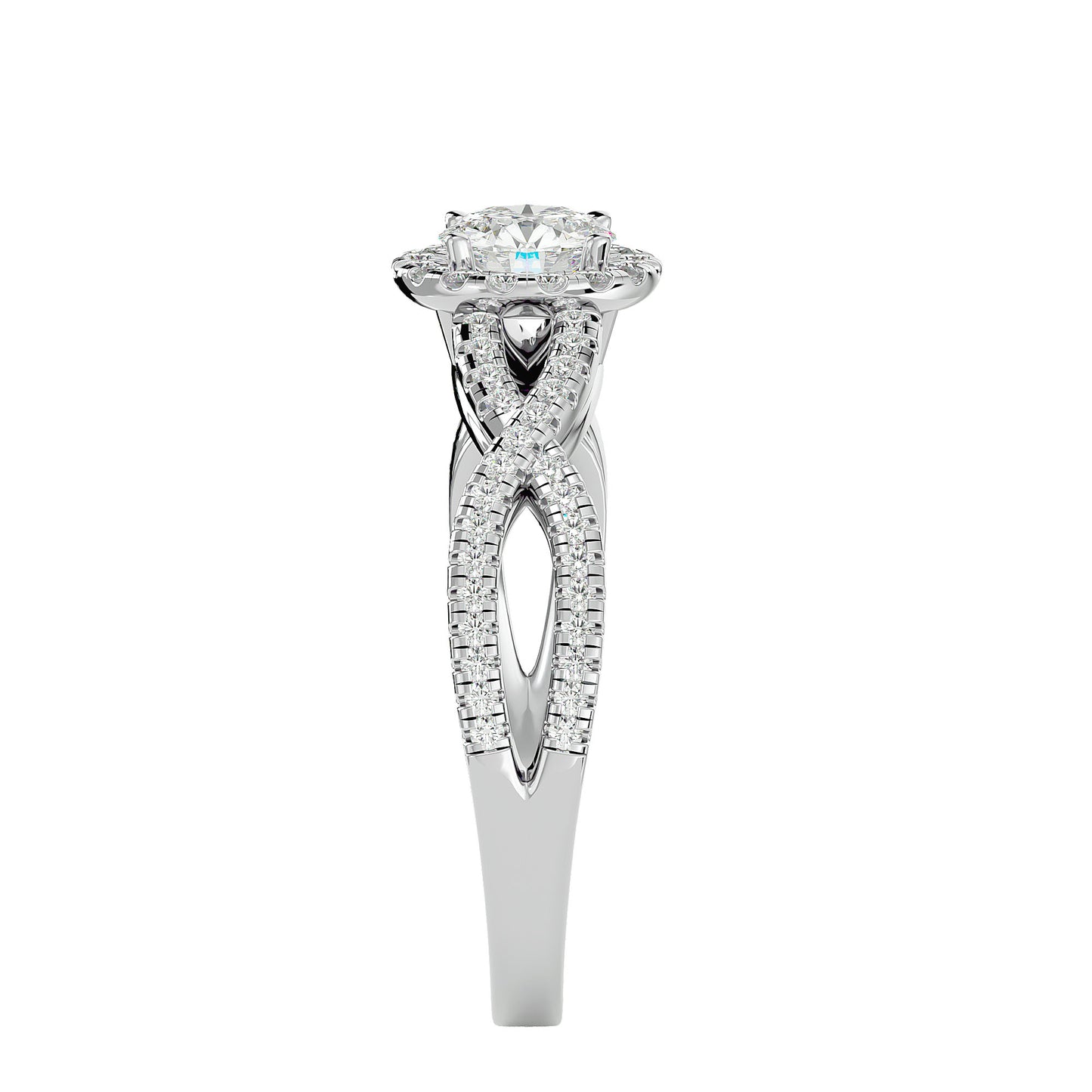 Shye criss cross diamond engagement ring