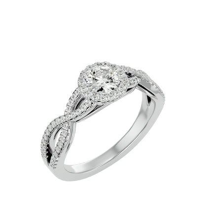 Shye criss cross diamond engagement ring