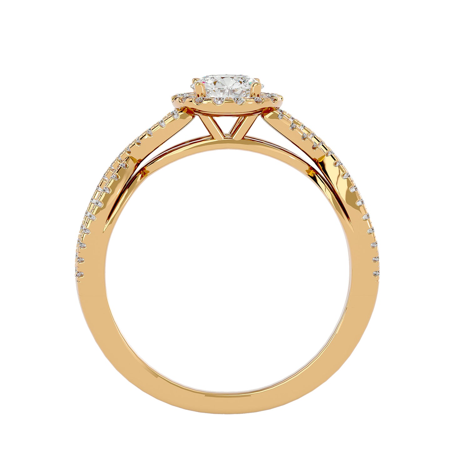 Shye criss cross diamond engagement ring