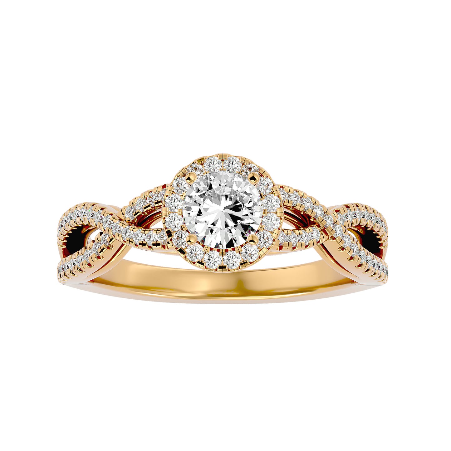 Shye criss cross diamond engagement ring