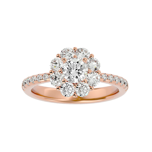 Zoey halo diamond engagement ring