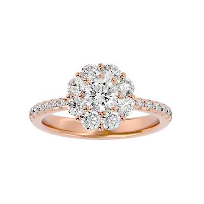 Zoey halo diamond engagement ring