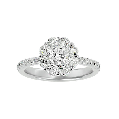 Zoey halo diamond engagement ring