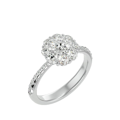 Zoey halo diamond engagement ring