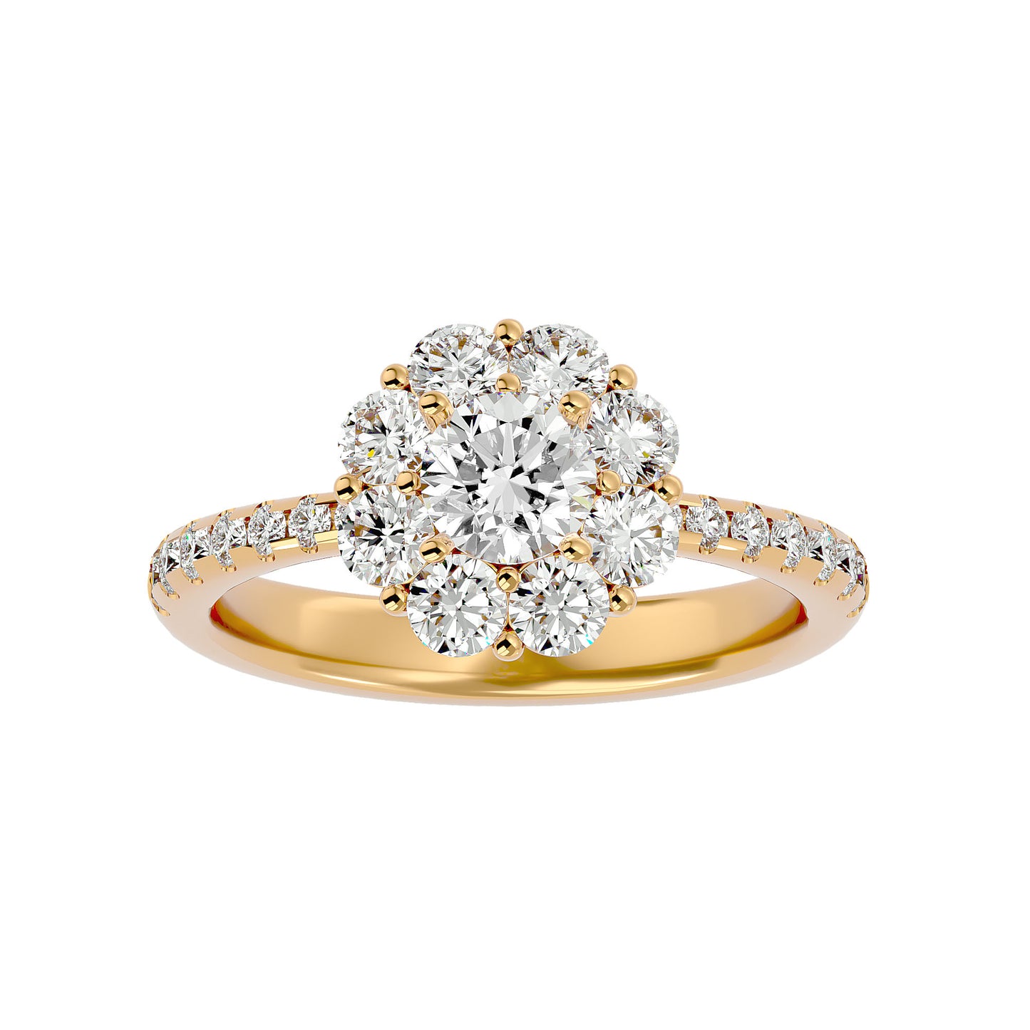 Zoey halo diamond engagement ring