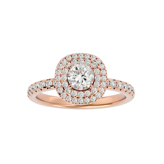 Aria double halo diamond engagement ring