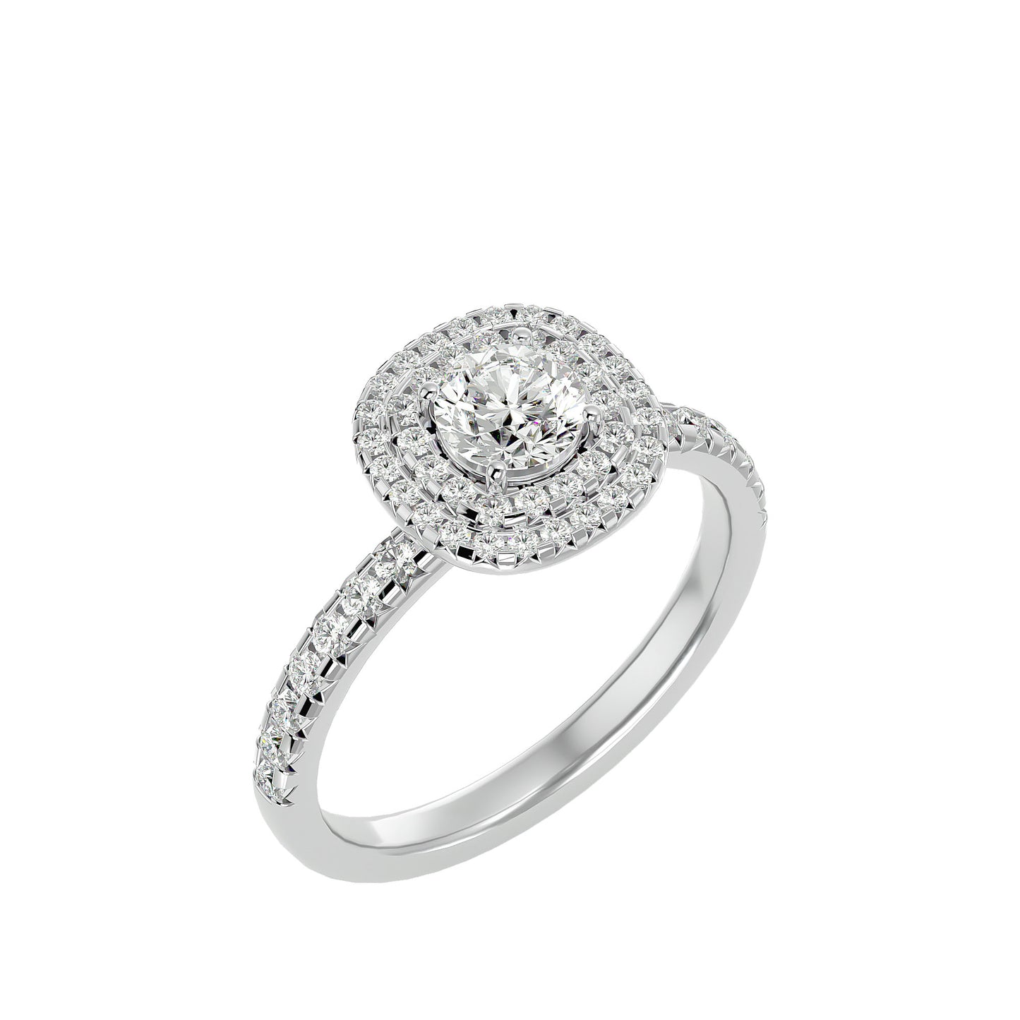 Aria double halo diamond engagement ring