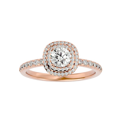 Aria double halo diamond engagement ring