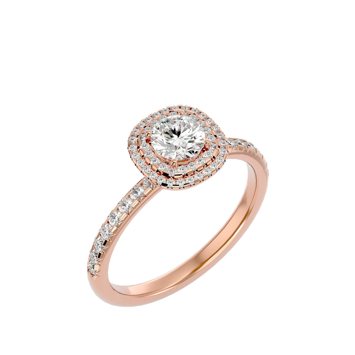 Aria double halo diamond engagement ring