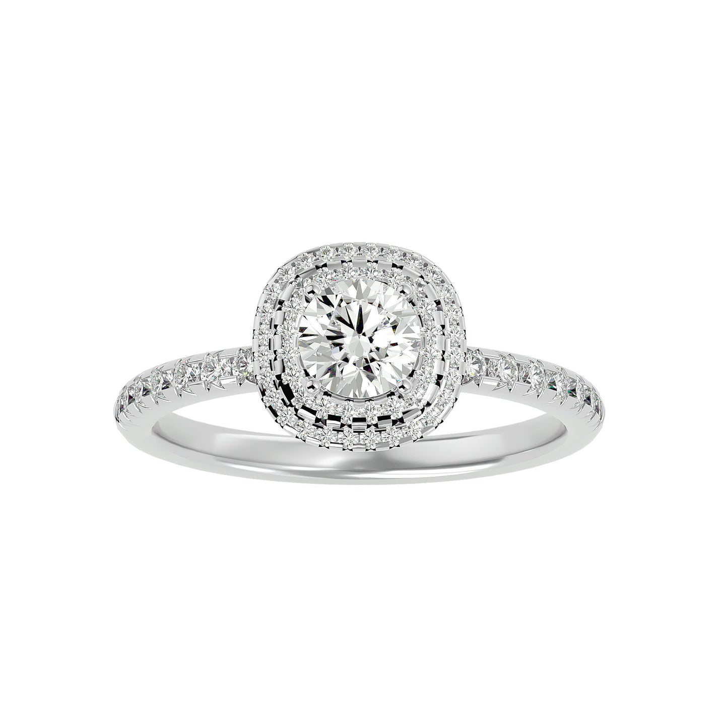 Aria double halo diamond engagement ring