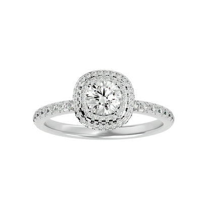 Aria double halo diamond engagement ring