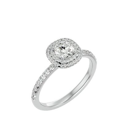 Aria double halo diamond engagement ring