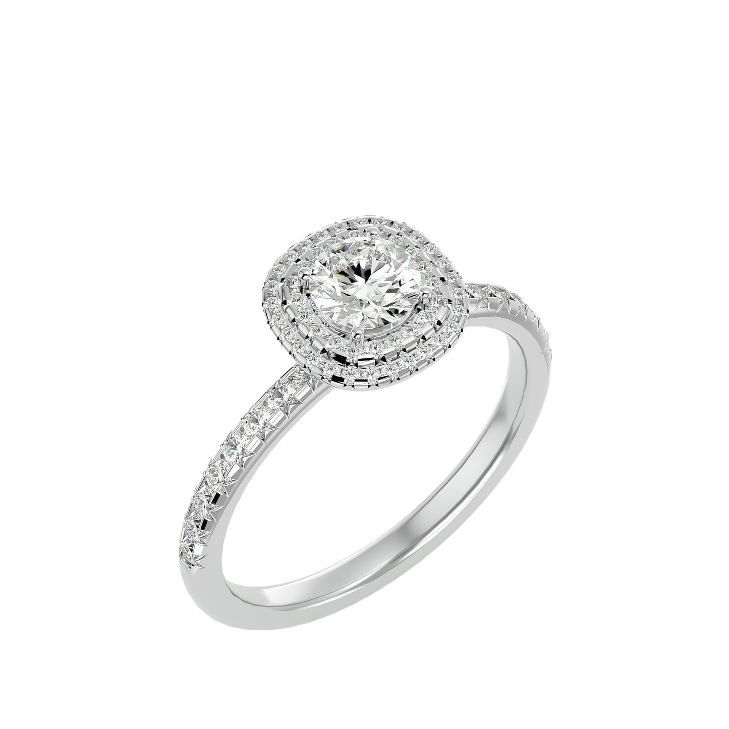 Aria double halo diamond engagement ring