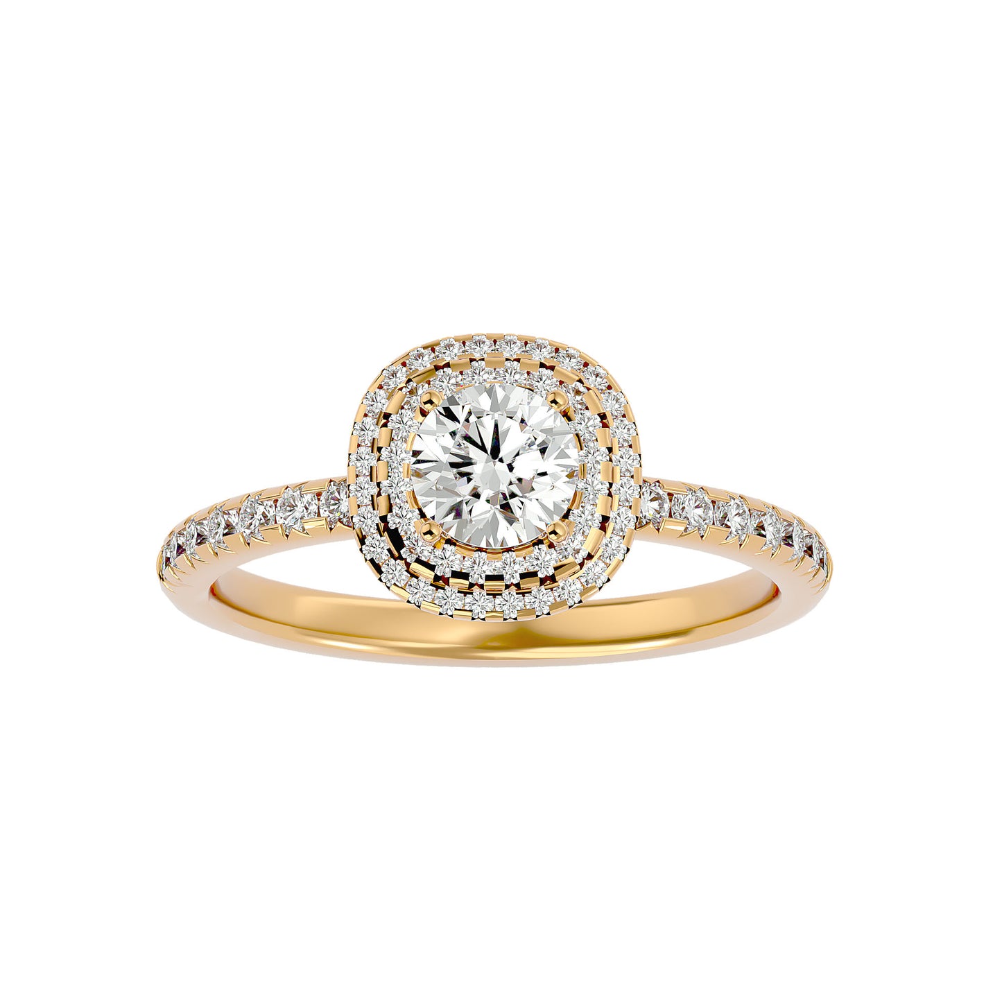 Aria double halo diamond engagement ring
