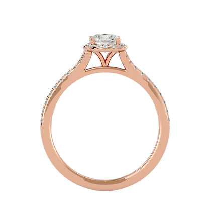 Yasmin halo diamond engagement ring