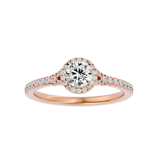 Yasmin halo diamond engagement ring