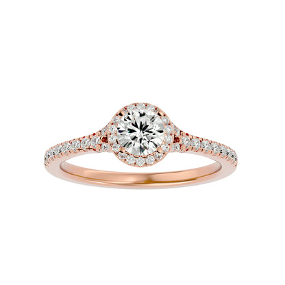 Yasmin halo diamond engagement ring