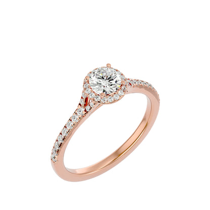 Yasmin halo diamond engagement ring