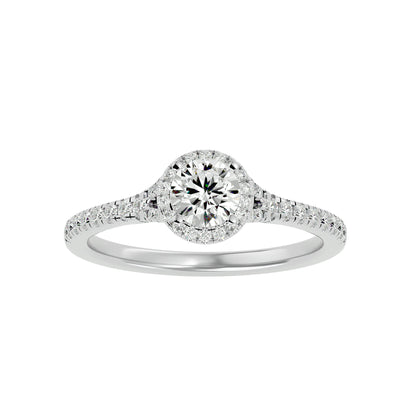 Yasmin halo diamond engagement ring