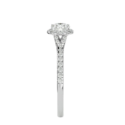 Yasmin halo diamond engagement ring