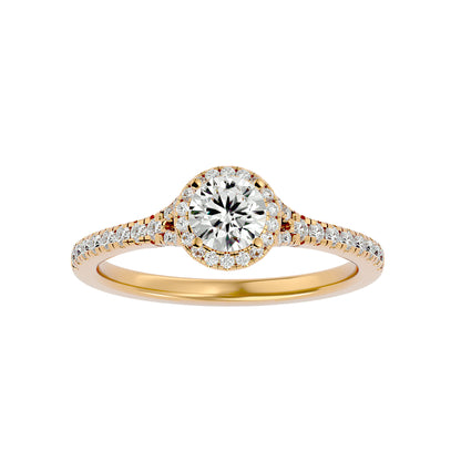 Yasmin halo diamond engagement ring