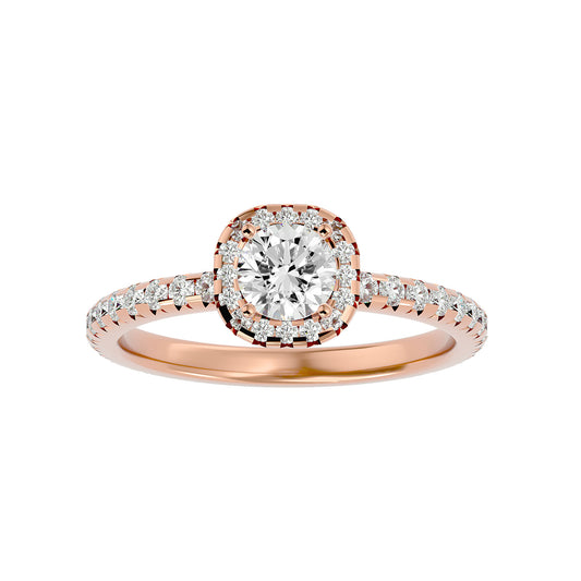 Misha halo diamond engagement ring