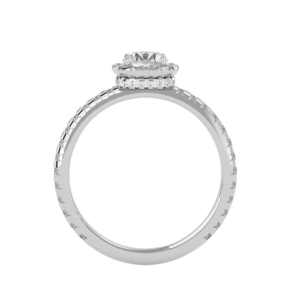 Misha halo diamond engagement ring