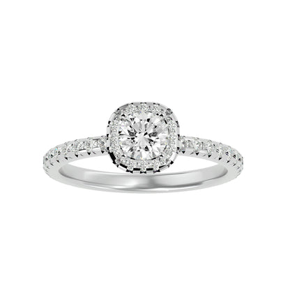 Misha halo diamond engagement ring