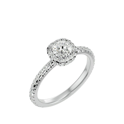 Misha halo diamond engagement ring