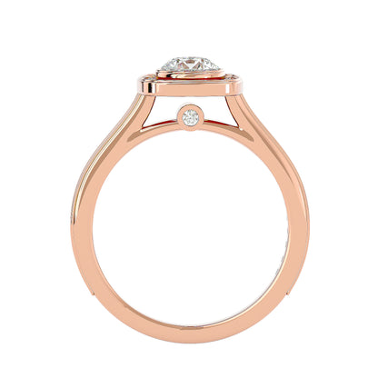 Lourdes halo diamond engagement ring