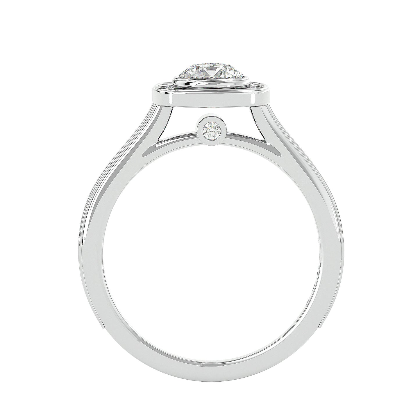 Lourdes halo diamond engagement ring
