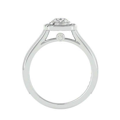 Lourdes halo diamond engagement ring