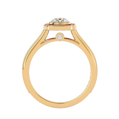 Lourdes halo diamond engagement ring