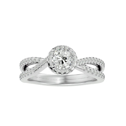 Electro criss cross diamond engagement ring